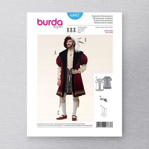 BURDA - 6887 COSTUME HISTORIQUE POUR HOMMES