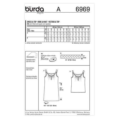 BURDA - 6969 ROBE/HAUT POUR FEMMES