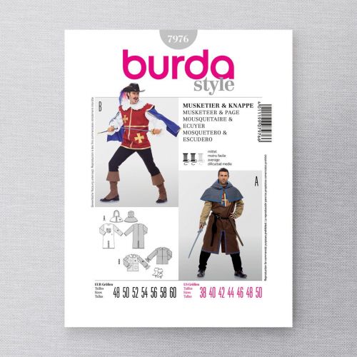 BURDA - 7976 COSTUME DE MOUSQUETAIRE POUR HOMMES
