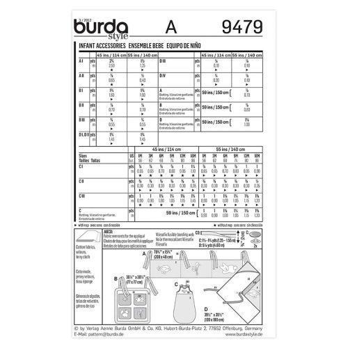 BURDA - 9479 ACCESSOIRES - BÉBÉ