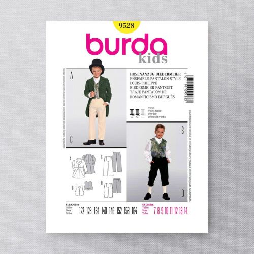 BURDA - 9528 COSTUME HISTORIQUE POUR ENFANTS