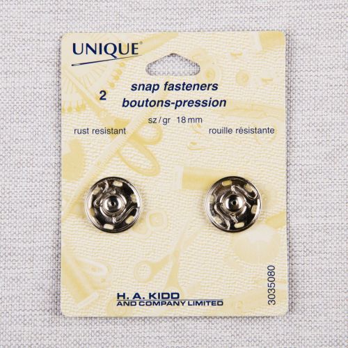 BOUTONS-PRESSION À COUDRE 18 MM - NICKEL