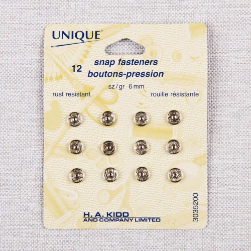 BOUTONS-PRESSION À COUDRE 6 MM - NICKEL