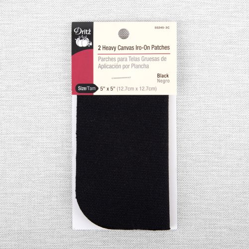 CANVAS IRON-ON PATCHES - BLACK