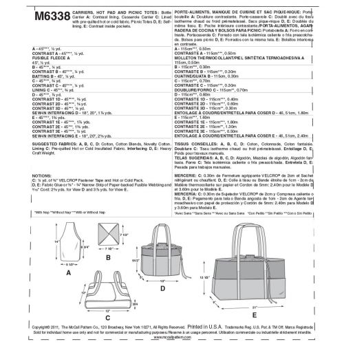 MCCALLS - M6338 ENSEMBLE POUR PIQUE-NIQUE