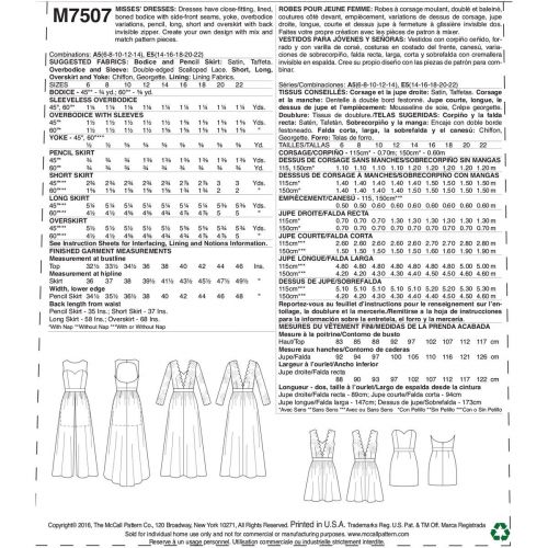 MCCALLS - M7507 ROBES EN COEUR À ASSORTIR POUR FEMMES