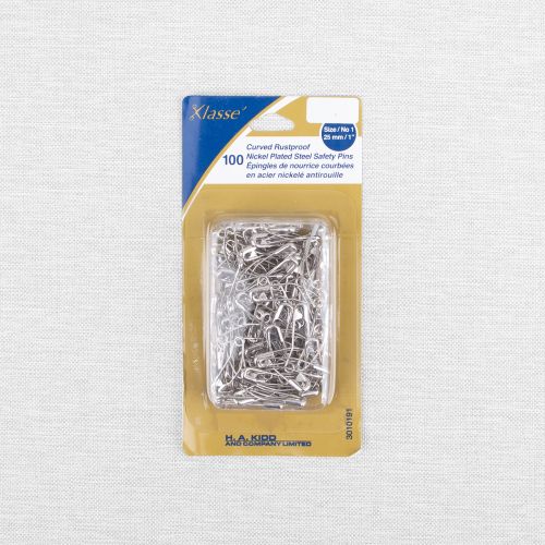 CURVED SAFETY PINS 25MM - 100PCS