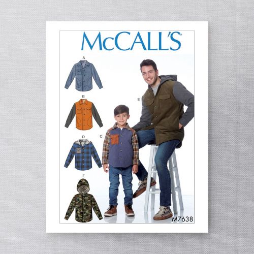 MCCALL'S - M7638 MENS LINED BUTTON-FRONT JACKET
