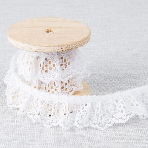 FRILLED LACE 25 MM - WHITE-1
