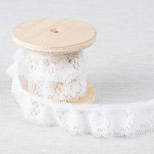 FRILLED LACE 25 MM - WHITE-2