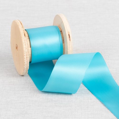 DOUBLE FACE SATIN RIBBON 38 MM - TURQUOISE