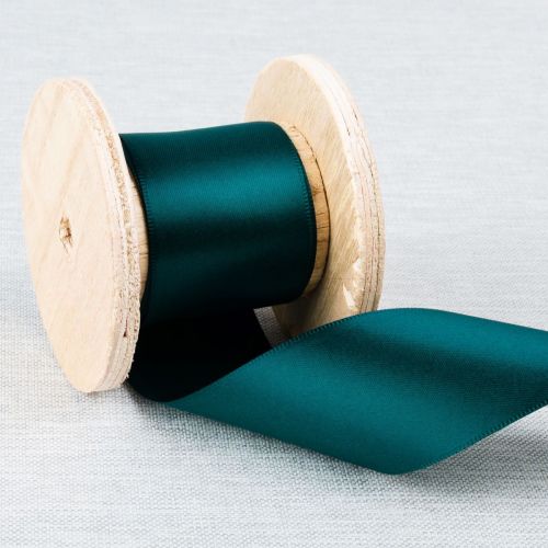 DOUBLE FACE SATIN RIBBON 38 MM - TEAL