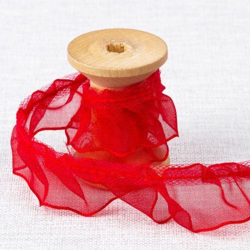 FRILLED RIBBON 22MM - RED