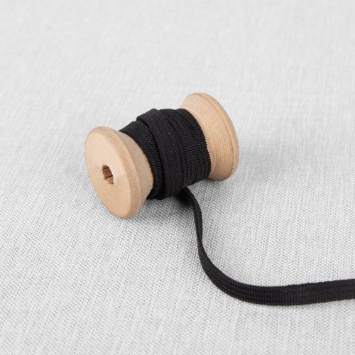 KNITTED ELASTIC - 6MM - 1/4IN - BLACK
