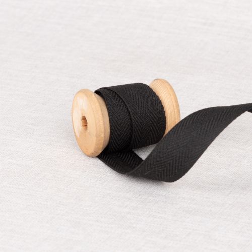 POLYESTER TWILL TAPE 19MM - 3/4IN - BLACK