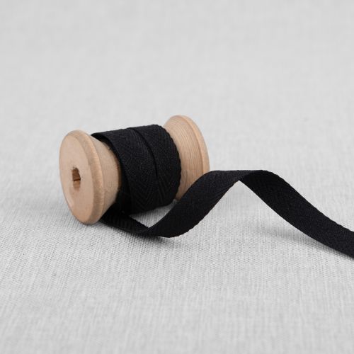 POLYESTER TWILL TAPE 10MM - 3/8IN - BLACK