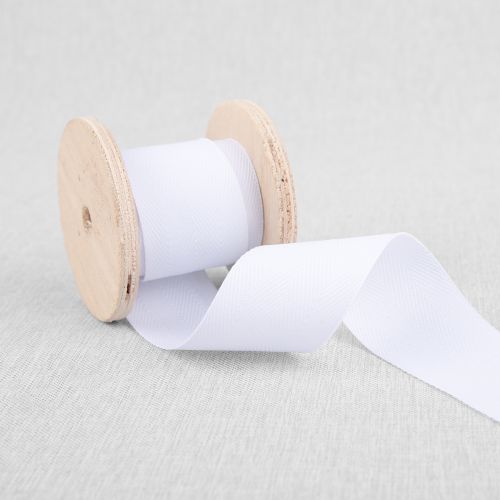 POLYESTER TWILL TAPE 38MM - 1 1/2IN - WHITE