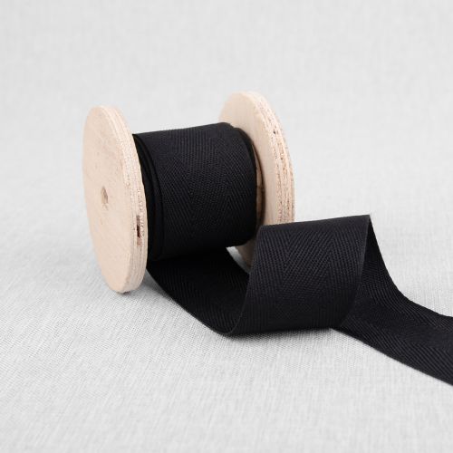 POLYESTER TWILL TAPE 38MM - 1 1/2IN - BLACK