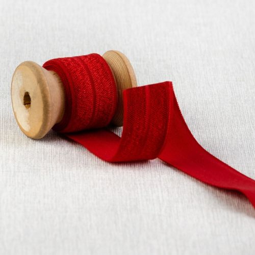 FOLD OVER ELASTIC SHINY - RED