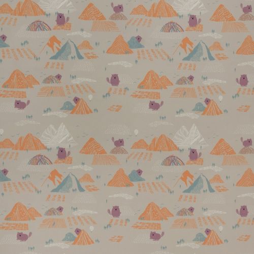 SOFTSHELL BEAVER'S TOOTH & TREES PAR KATIA - BEAVER AND MOUNTAINS TAUPE