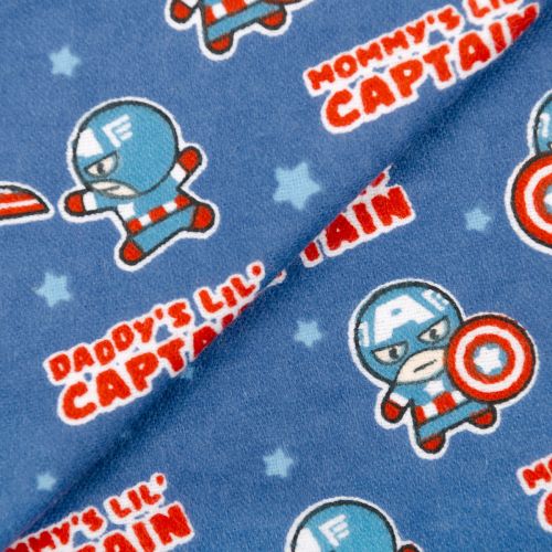 MARVEL COMICS FLANNEL - DADDY'S LIL CAPTAIN FOR CAMELOT - DADDY'S LIL CAPTAIN NAVY