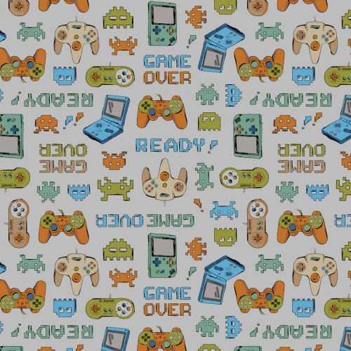 JERSEY ORGANIC GAME OVER BY POPPY - LIGHT GREY