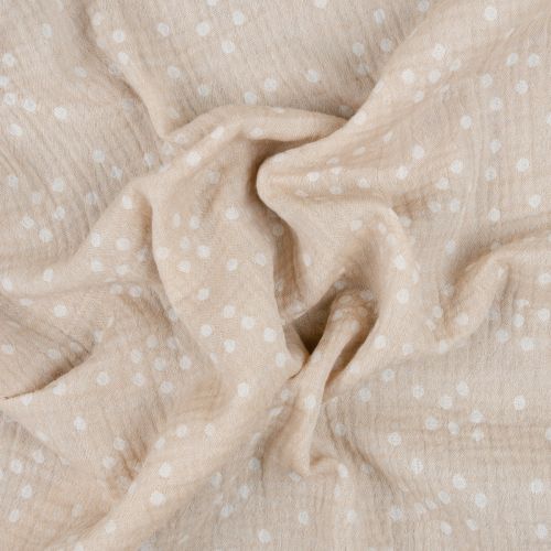 DOTS JACQUARD DOUBLE GAUZE BY POPPY - TAUPE