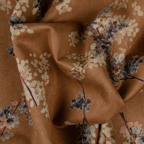 FLORAL STRETCH SUEDE - RUST