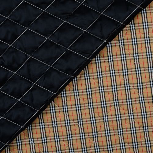 PLAID QUILTED FABRIC - CAMEL