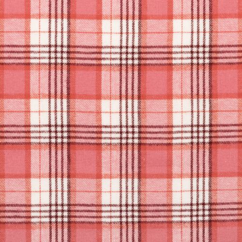 ALICE PLAID COTTON FLANNEL - PINK/CORAL
