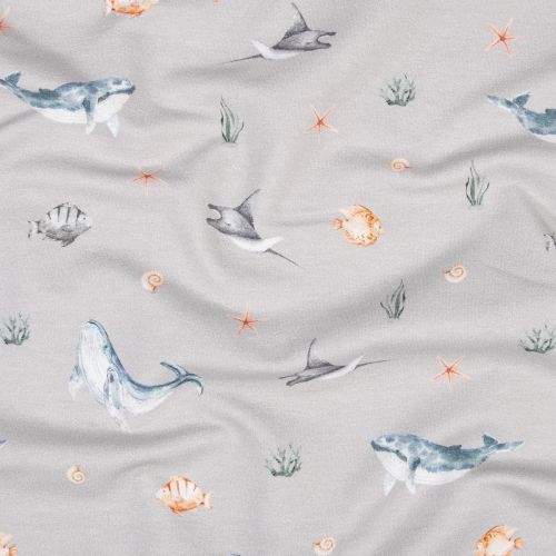 FRENCH TERRY SEA CREATURES BY POPPY - GREY