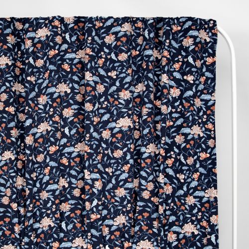 BAMBOO JERSEY FLOWERS BY POPPY - NAVY