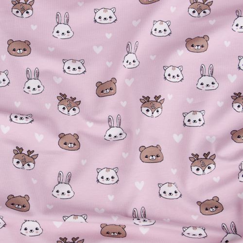 PRINTED JERSEY SMALL ANIMALS - PINK