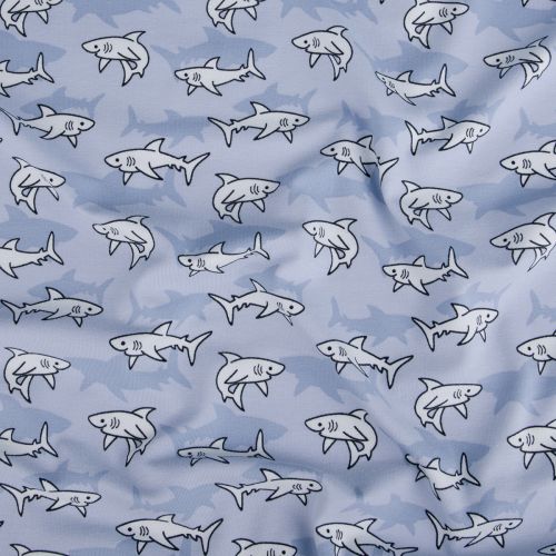 PRINTED JERSEY SHARKS - BLUE
