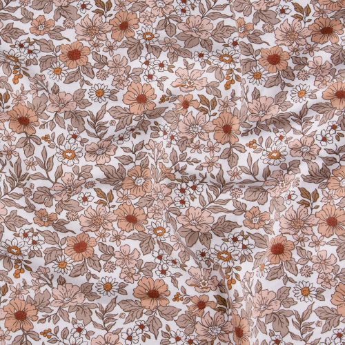 PRINTED JERSEY FLORAL - IVORY/PEACH