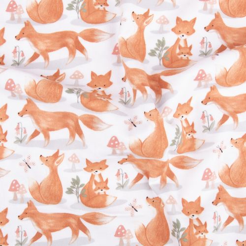 BABY IN BLOOM FLANNEL BY JO TAYLOR FOR 3 WISHES - FOX TROT WHITE