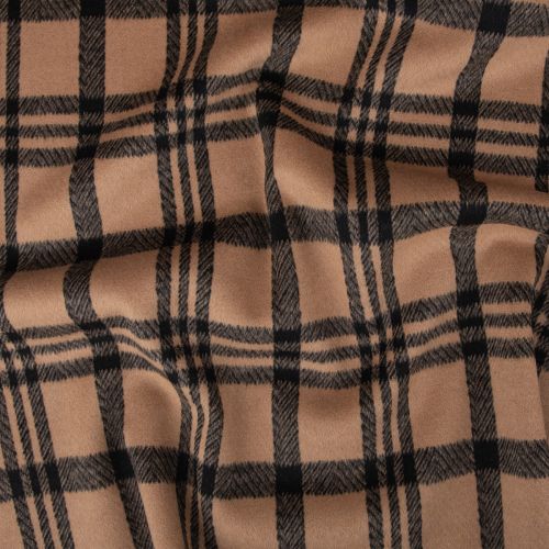 DOUBLE KNIT BRUSHED JACQUARD- BROWN, BLACK
