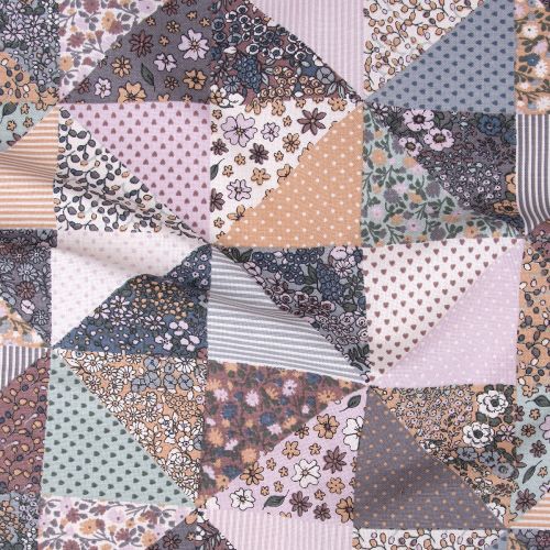 SWEET FLOWER QUILT HOME DECOR FABRIC - MULTICOLOR