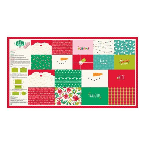 SAFETY FIRST COTTON PANNEL BY STACY IEST HSU FOR MODA - HOLIDAY PANNEL MULTI