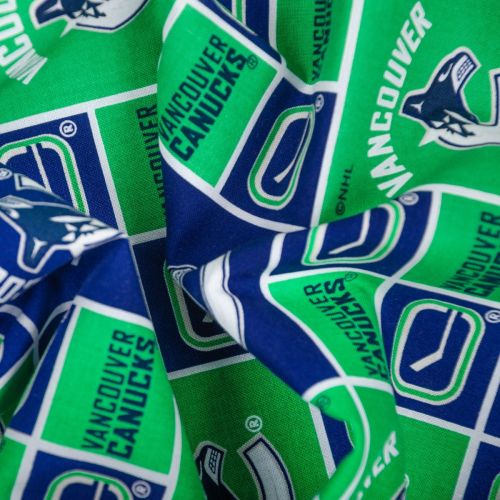 NHL COTTON BY SYKEL - VANCOUVER CANUCKS VERT/BLUE