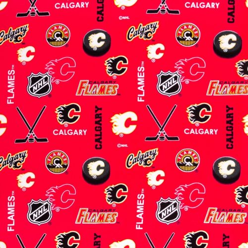 NHL FLANNEL BY SYKEL - CALGARY FLAMES RED