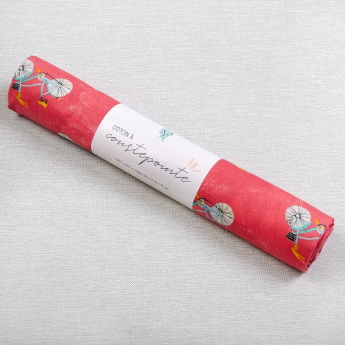 1M PRECUT QUILTING COTTON - BICYCLES RED