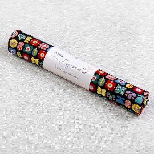 1M PRECUT QUILTING COTTON - INSECTS & FLOWERS MULTI