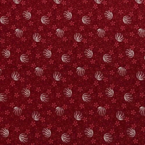 1M PRECUT QUILTING COTTON - SMALL FLORAL MOTIF RED