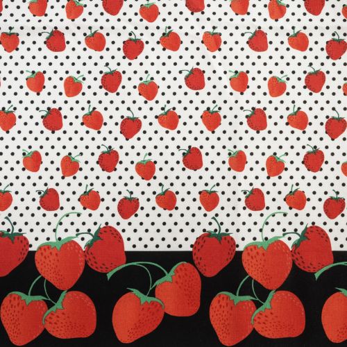 1M PRECUT QUILTING COTTON - STRAWBERRIES RED