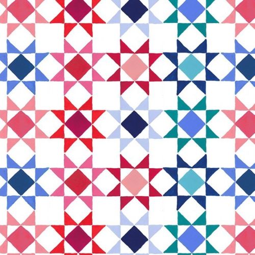 AMERICAN SUMMER COTTON BY CAITLIN WALLACE-ROWLAND FOR DEAR STELLA - QUILT WHITE