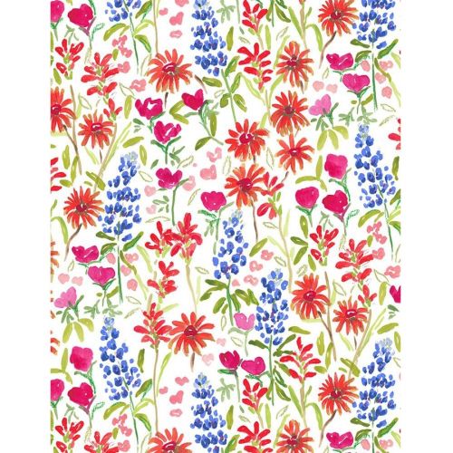 AMERICAN SUMMER COTTON BY CAITLIN WALLACE-ROWLAND FOR DEAR STELLA - TEXAS WILDFLOWER WHITE