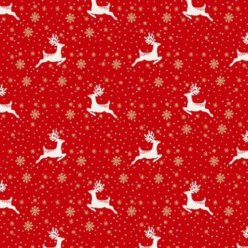 SCANDI 2021 COTTON BY ANDOVER - REINDEER RED