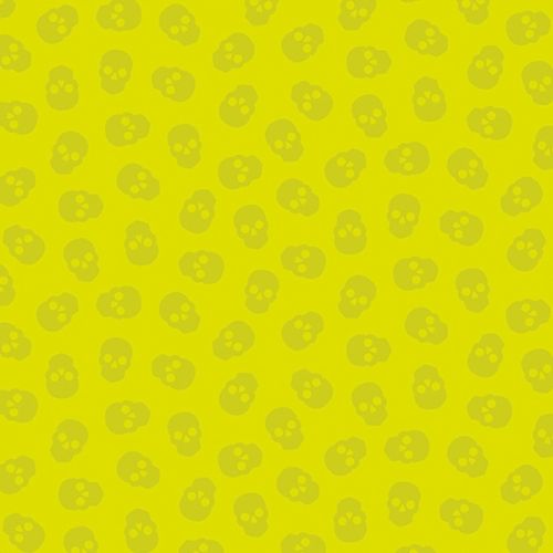 THE WATCHER COTTON BY LIBS ELLIOTT FOR ANDOVER - SMALL SKULL LIME