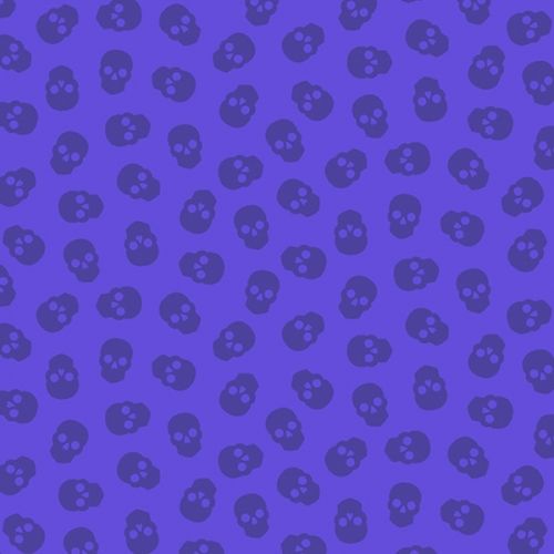 THE WATCHER COTTON BY LIBS ELLIOTT FOR ANDOVER - SMALL SKULL PURPLE